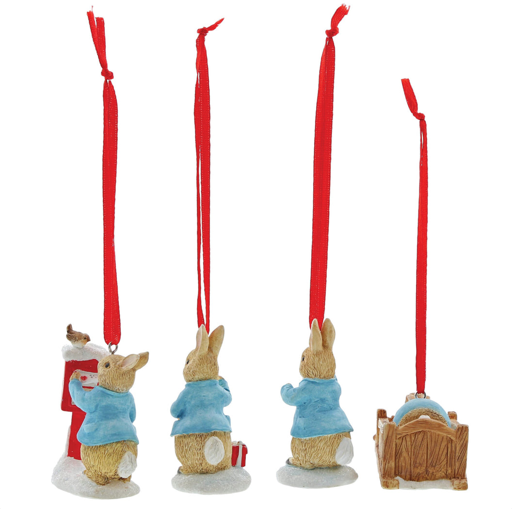 Beatrix Potter Winter - Peter Rabbit Hanging Ornaments (S/4)