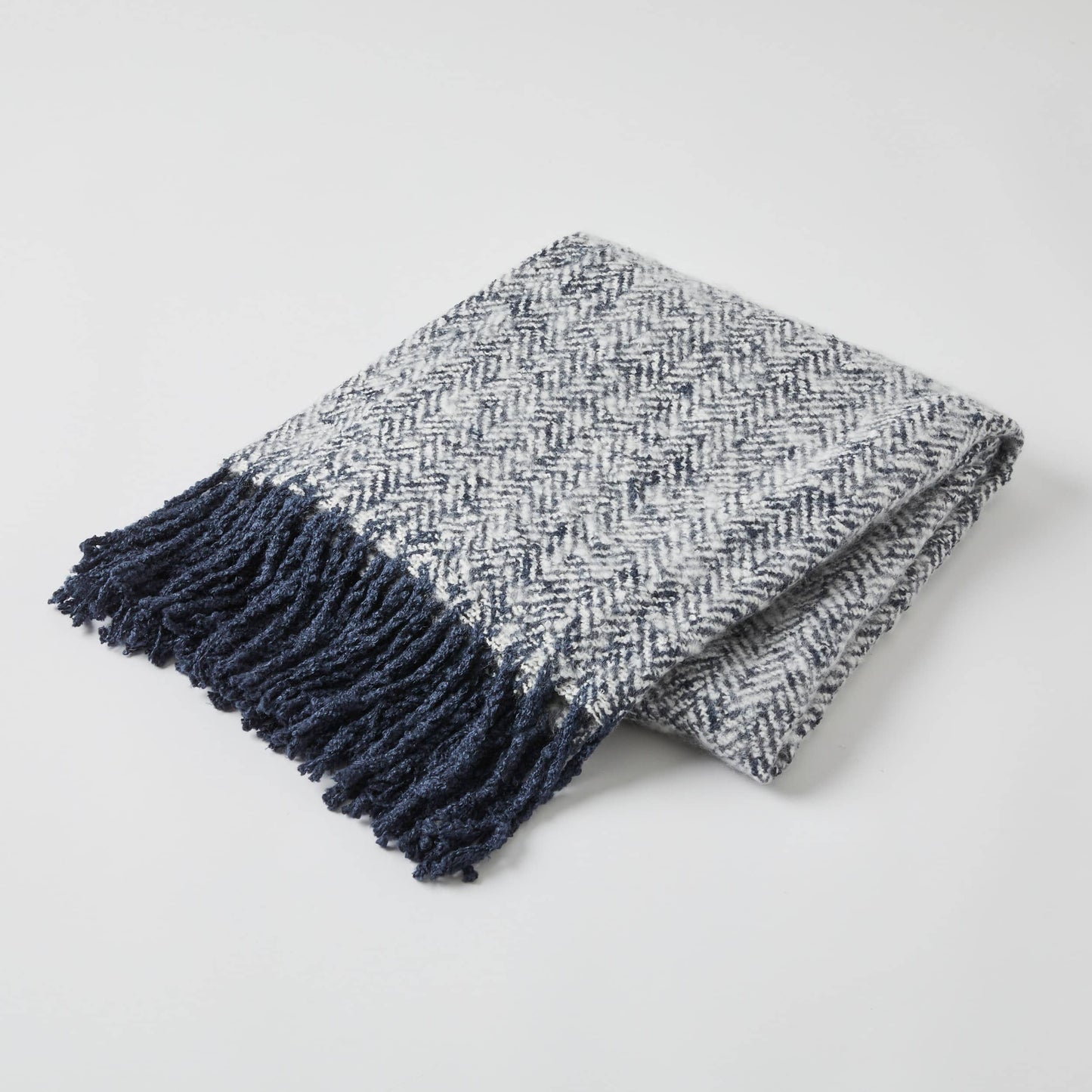 Herringbone Throw - Navy