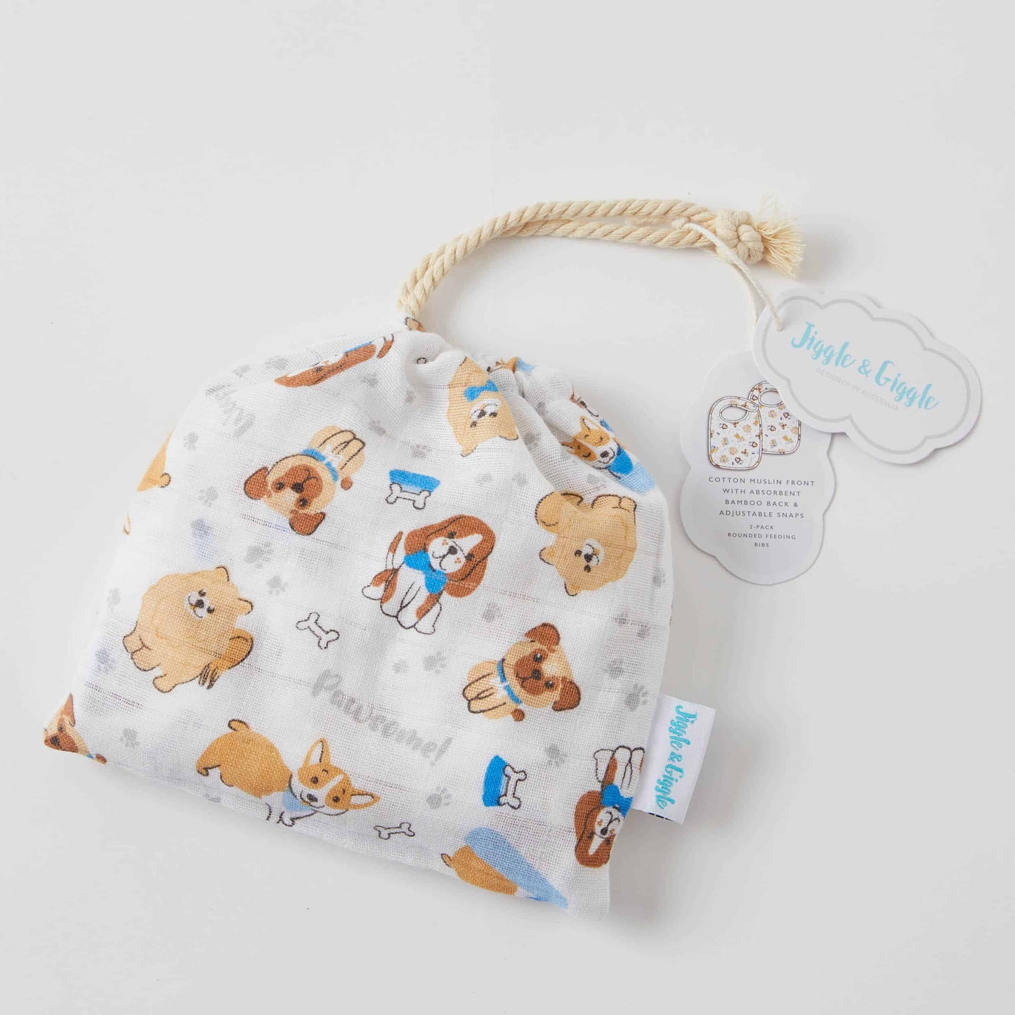 Muslin Bib 2pk - Pawsome