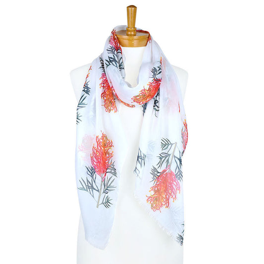 White Grevillea Flower Scarf