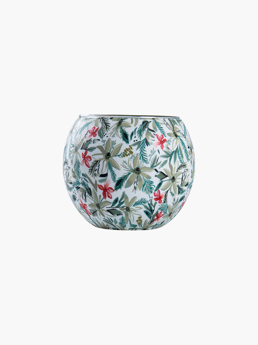White Poinsettias Tealight Candle Holder