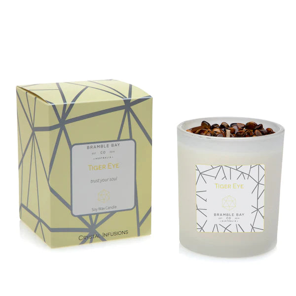 Crystal Infusions Candle - Tiger Eye (Vanilla Bean & Custard)