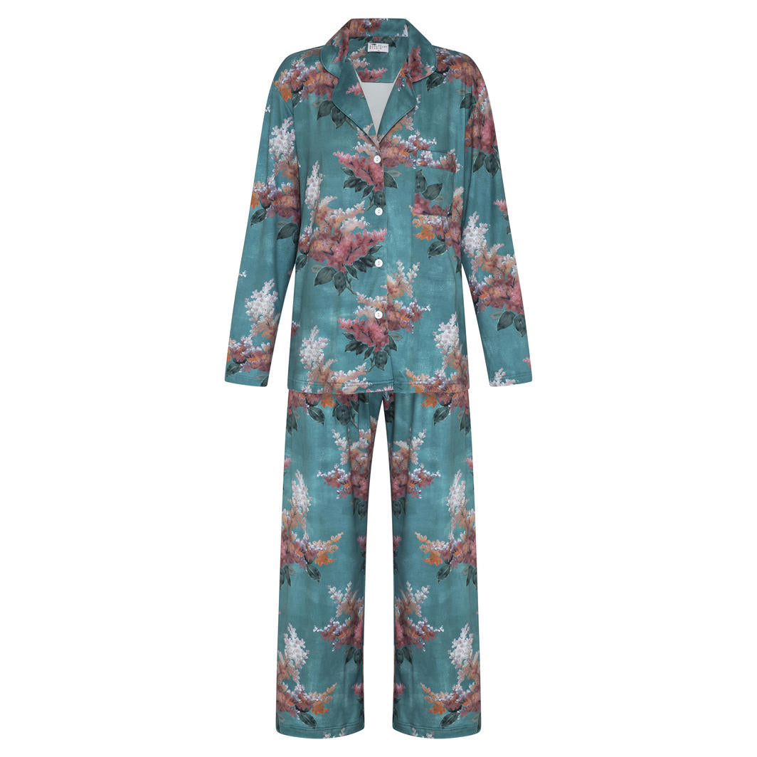Green Floral Long Pyjamas