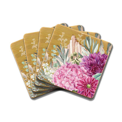 Bamboo Coasters Set of 4 - Chrysanthemum