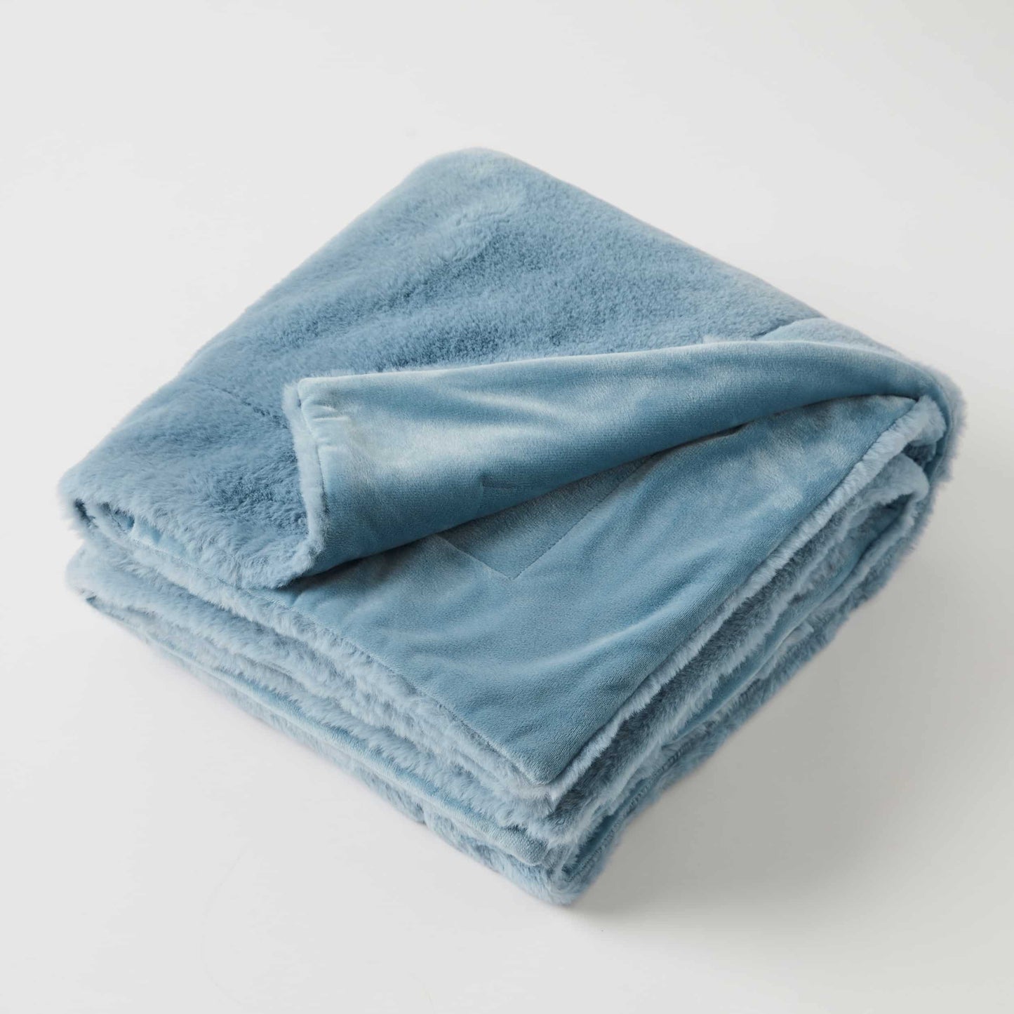 Muse Faux Fur Throw - Vintage Blue