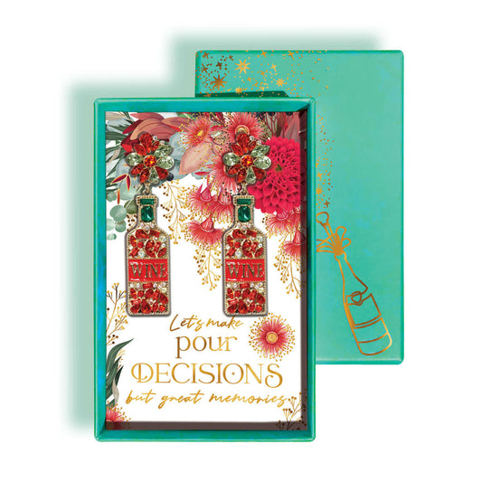 Fashion Earrings: Let's Make Pour Decisions - Red Wine Bottles