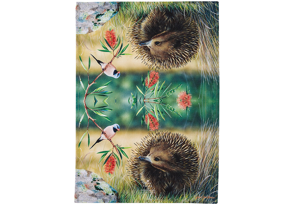 Fauna of Aus - Echidna & Finch Kitchen Towel