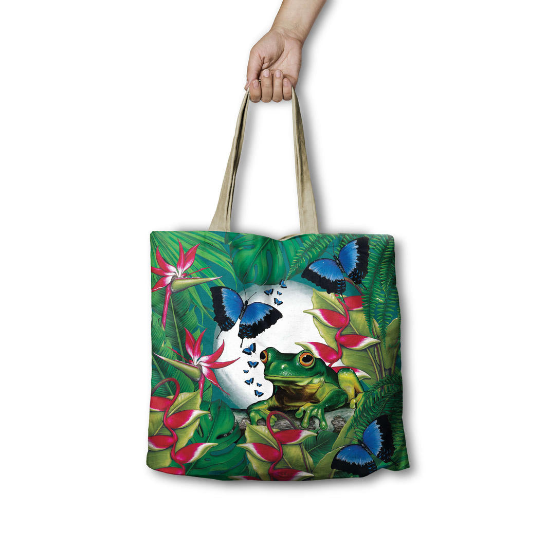 Reusable Shopping Bag - Green Frog