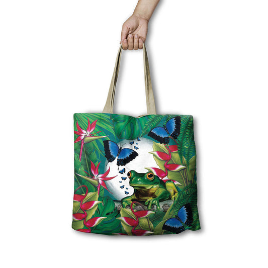 Reusable Shopping Bag - Green Frog