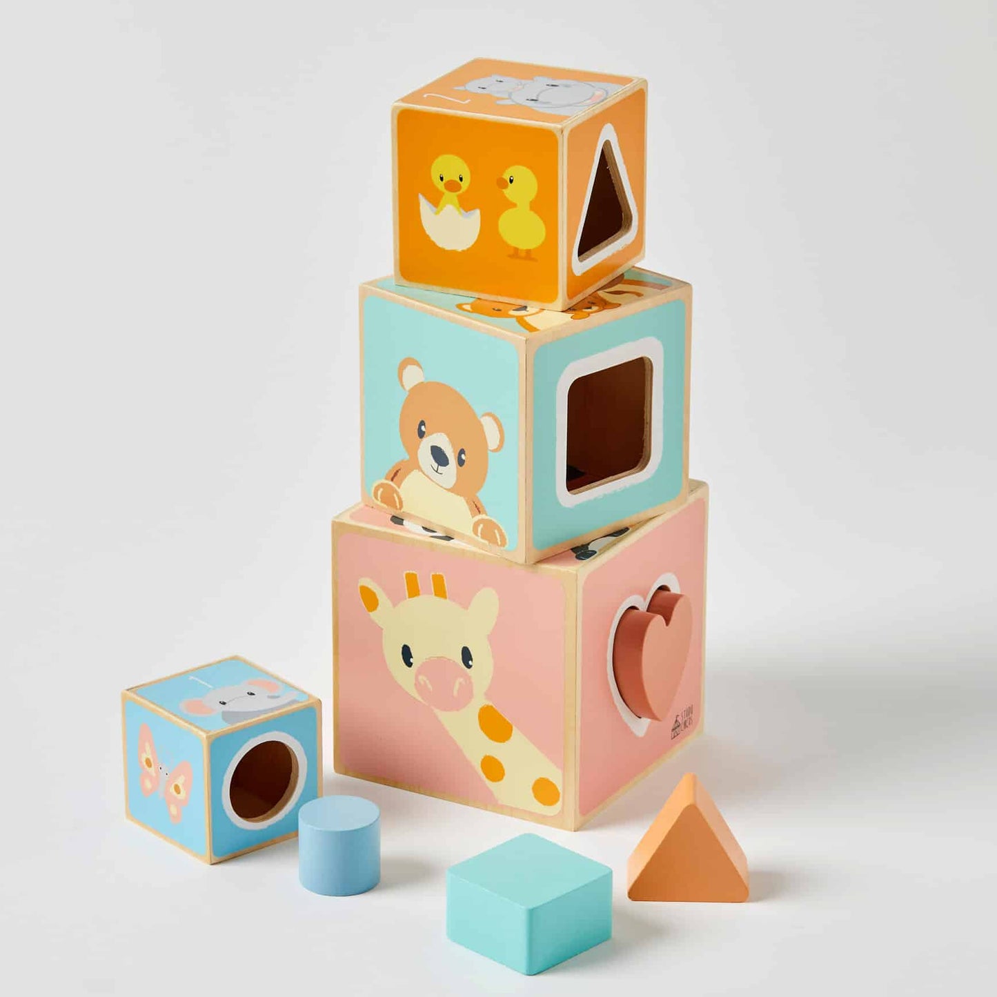 Wooden Animal Stacking Cubes