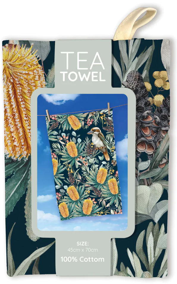 Cotton Tea Towel - Banksia Bush Guardian