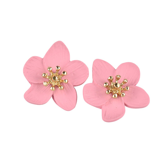 Pink Flower Petals Earrings