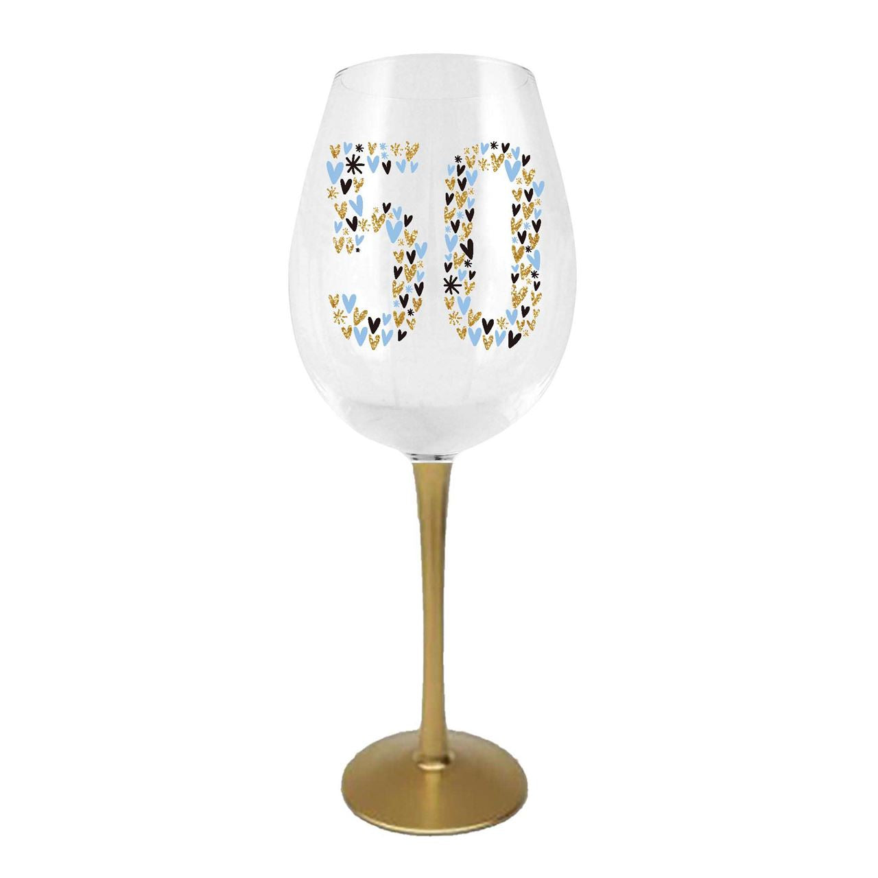 50th Birthday Heart Wine Glass