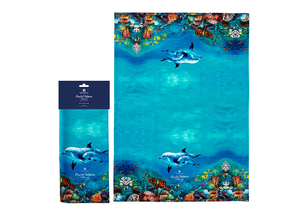 Playful Dolphins - Reef Exploring Kitchen Towel