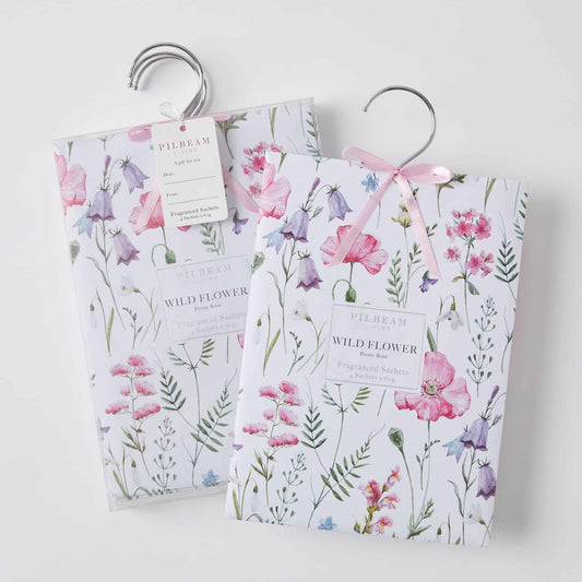 Wild Flower Scented Hanging Sachets (Peony Rose)