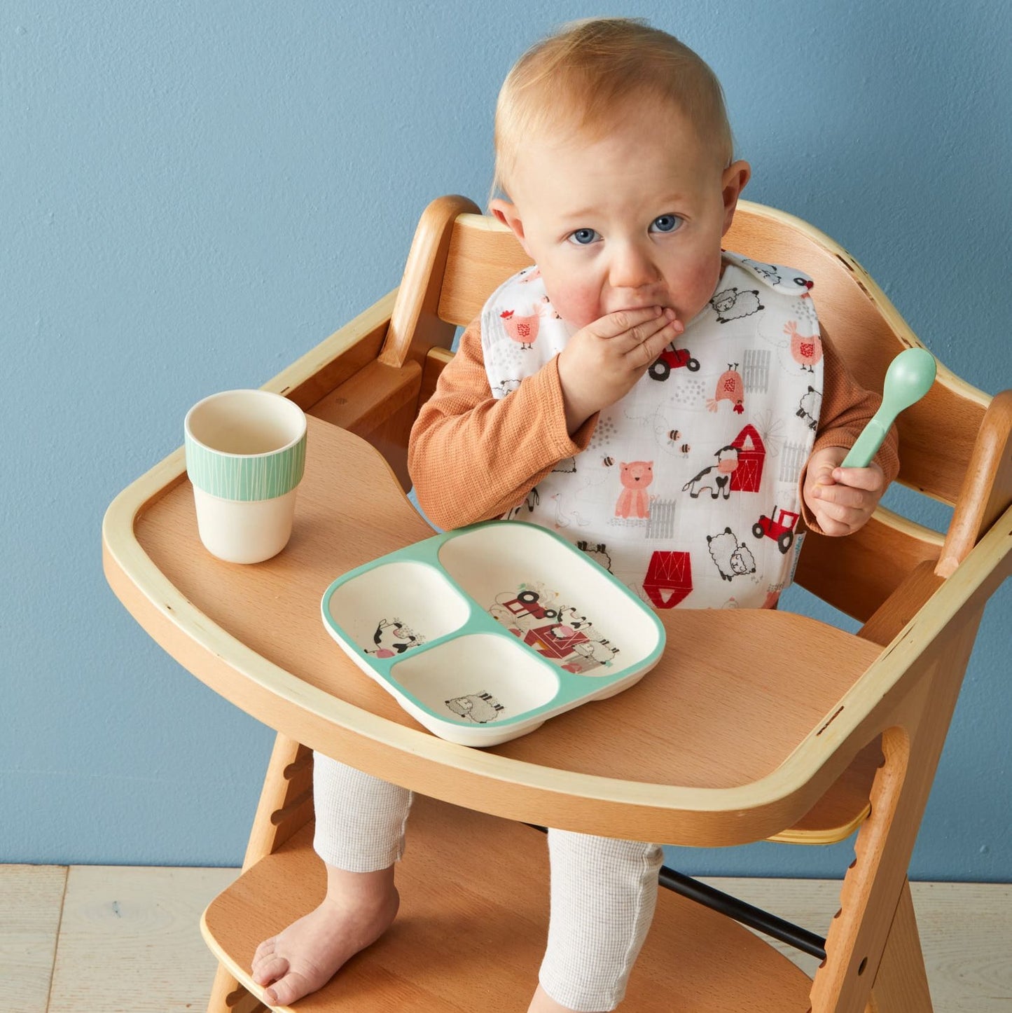 Muslin Bib 2pk - Farm Animals