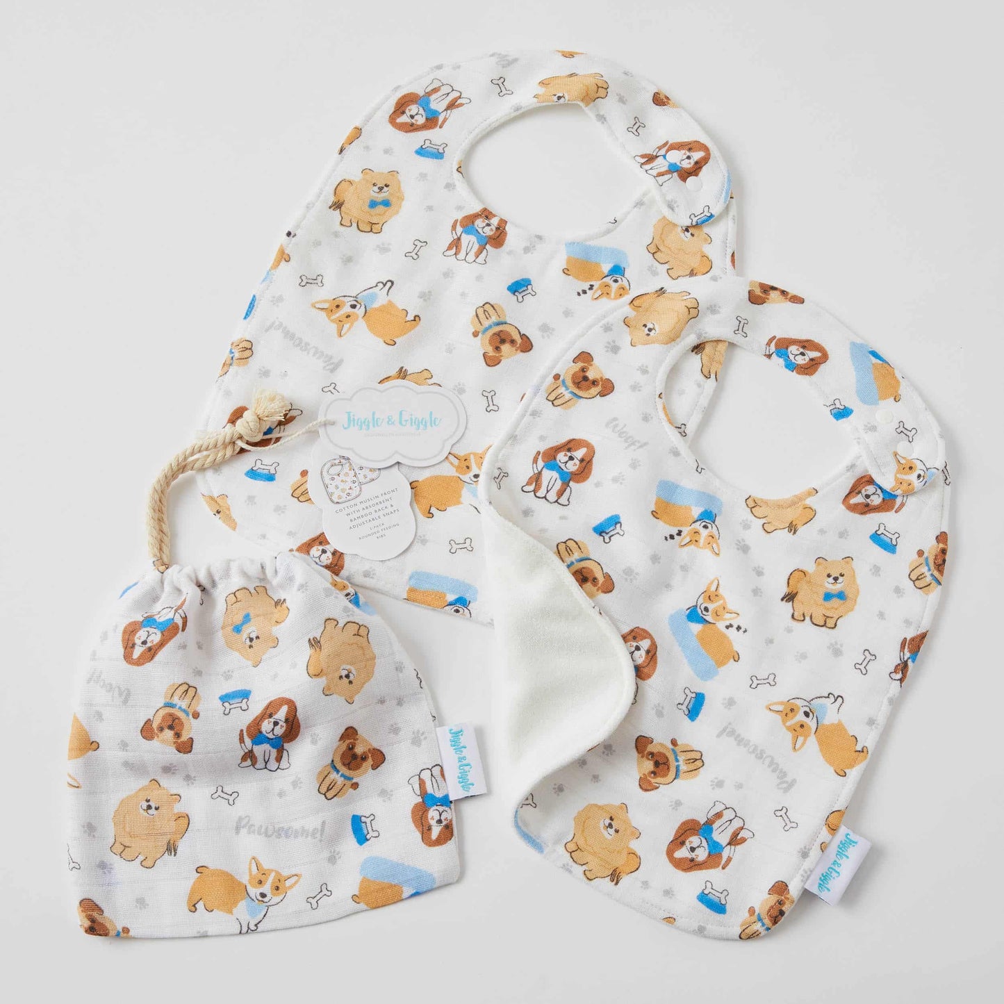 Muslin Bib 2pk - Pawsome