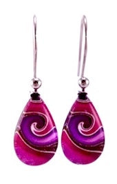 Huia Giftware Earrings - Teardrop Mystic Wave (Purple)