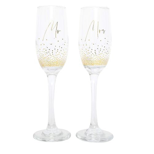 Mr & Mrs Champagne Flute Set