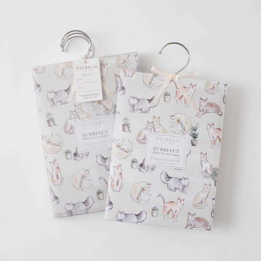 Purrfect Scented Hanging Sachets (White Tea & Ginger)