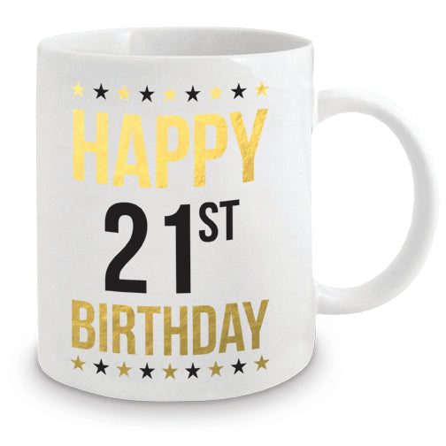 Happy 21st Birthday Gold Mug