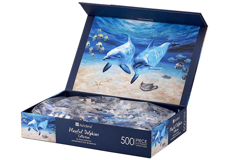Playful Dolphins - Underwater Buddies 500 Piece Jigsaw Puzzle