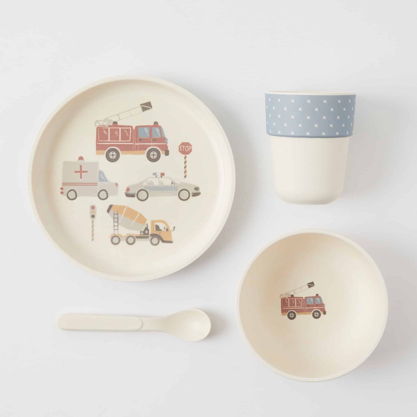 Kids Bamboo Dinner Set - Transport