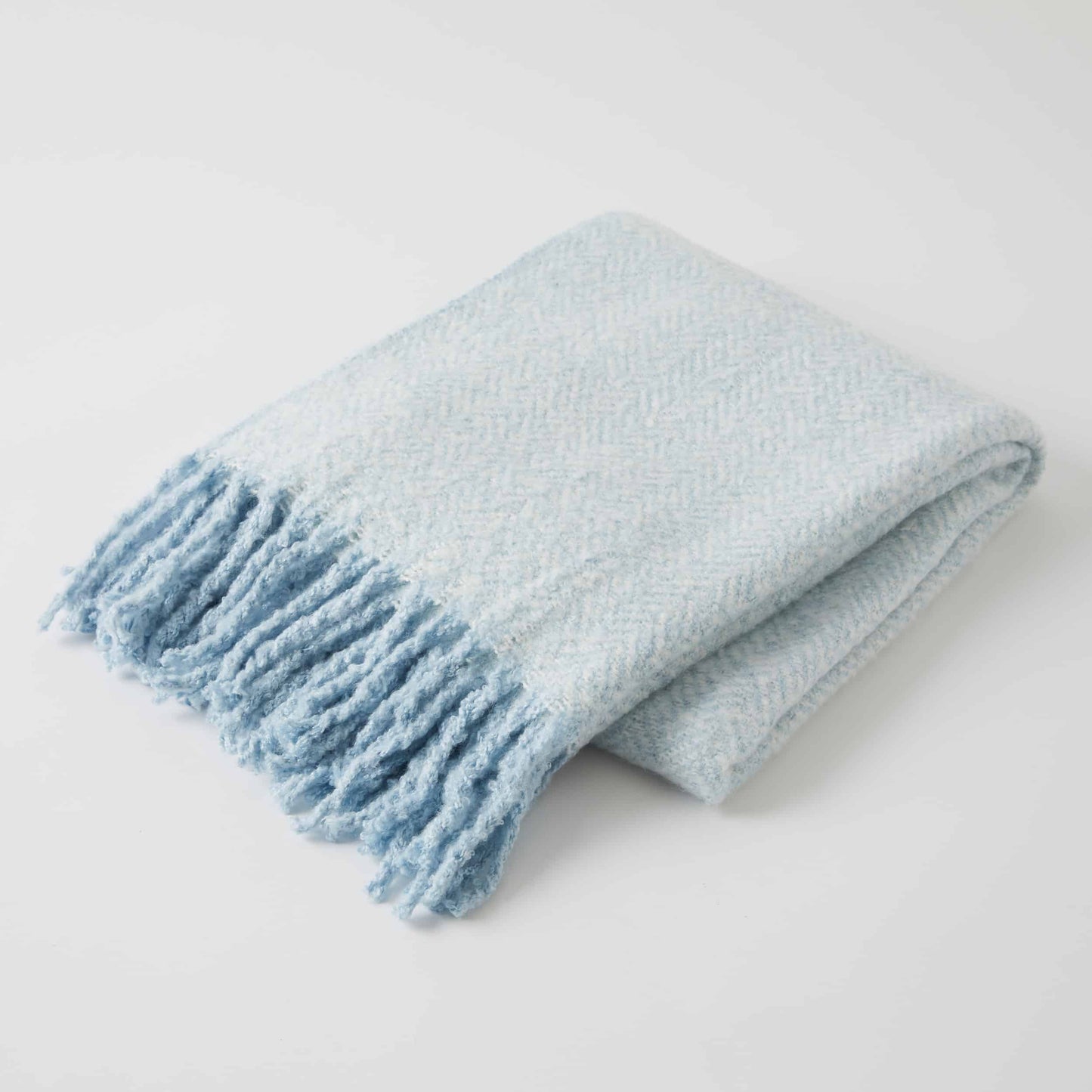 Herringbone Throw - Pale Blue