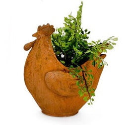 Rust Chicken Planter (Small)