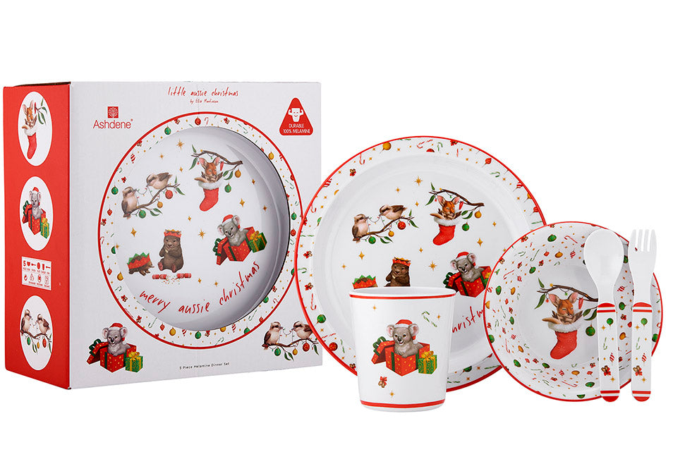 Little Aussie Christmas - 5 Piece Kids Dinner Set