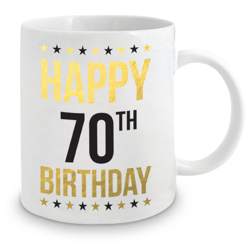 Happy 70th Birthday Gold Mug