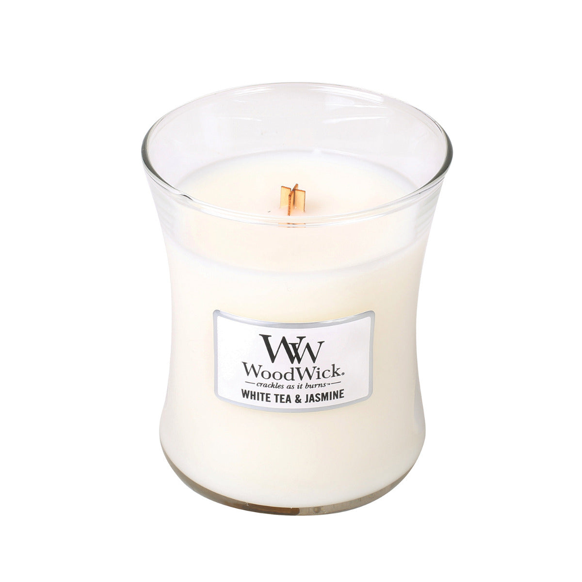 WoodWick Medium Candle - White Tea & Jasmine