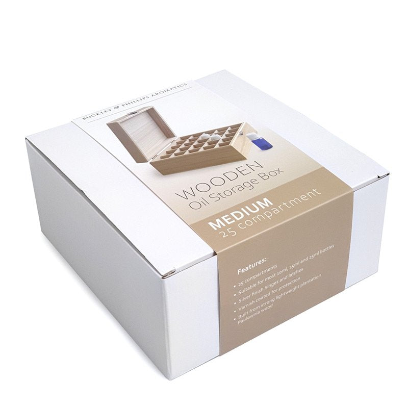 Wooden Oil Storage Box - 25 Compartment (Medium)
