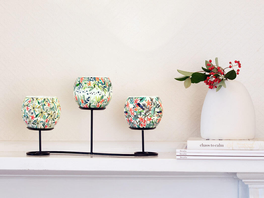 Christmas Garlands Tealight Candle Holder