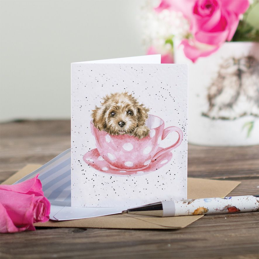 Wrendale Designs Mini Gift Card - Teacup Pup (Puppy)