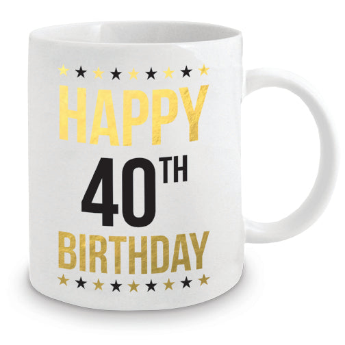 Happy 40th Birthday Gold Mug