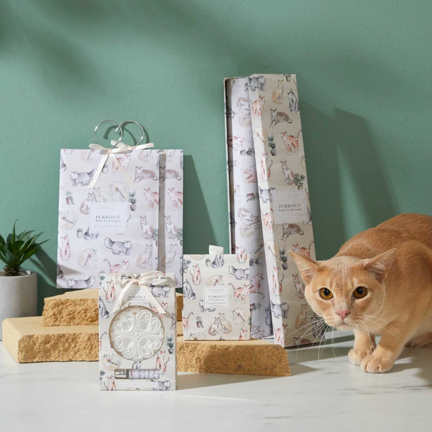 Purrfect Scented Hanging Sachets (White Tea & Ginger)