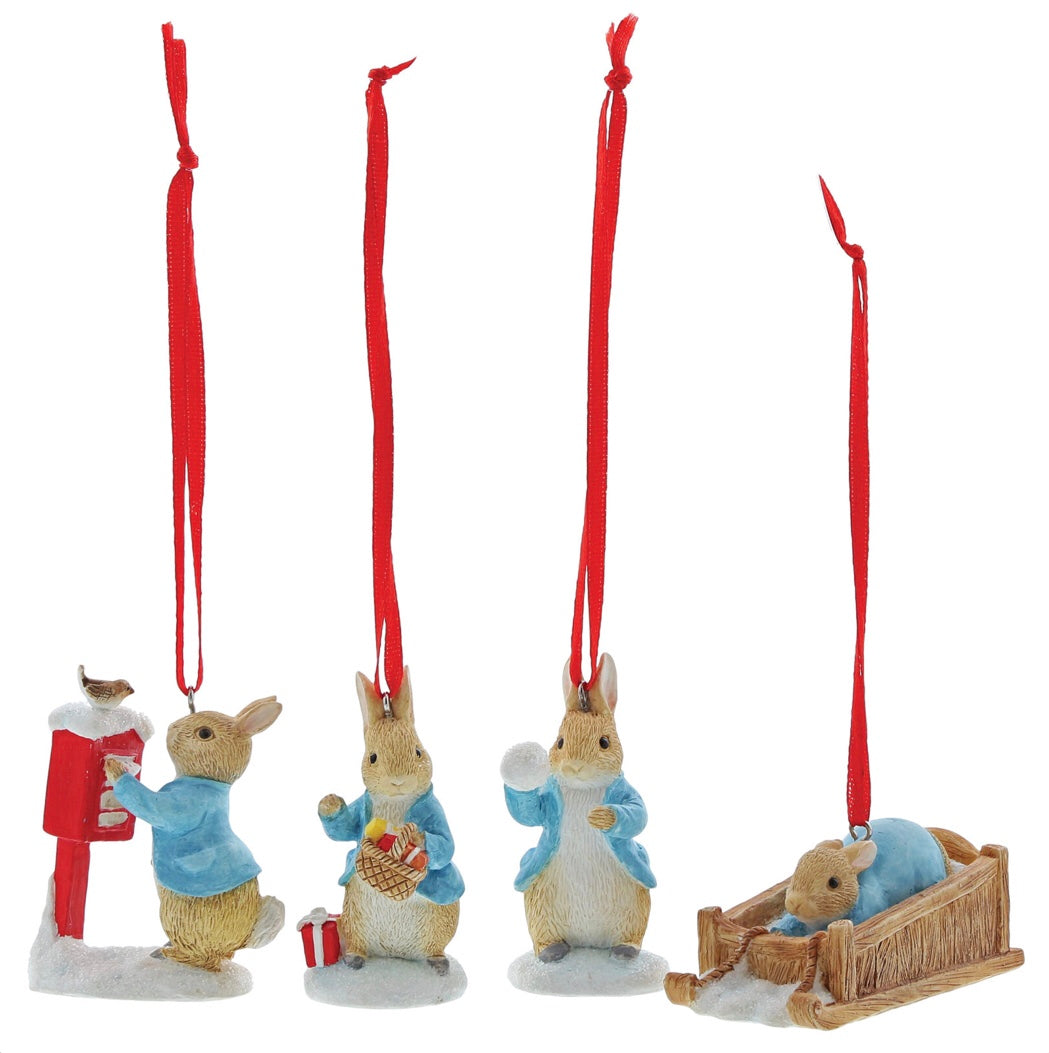 Beatrix Potter Winter - Peter Rabbit Hanging Ornaments (S/4)