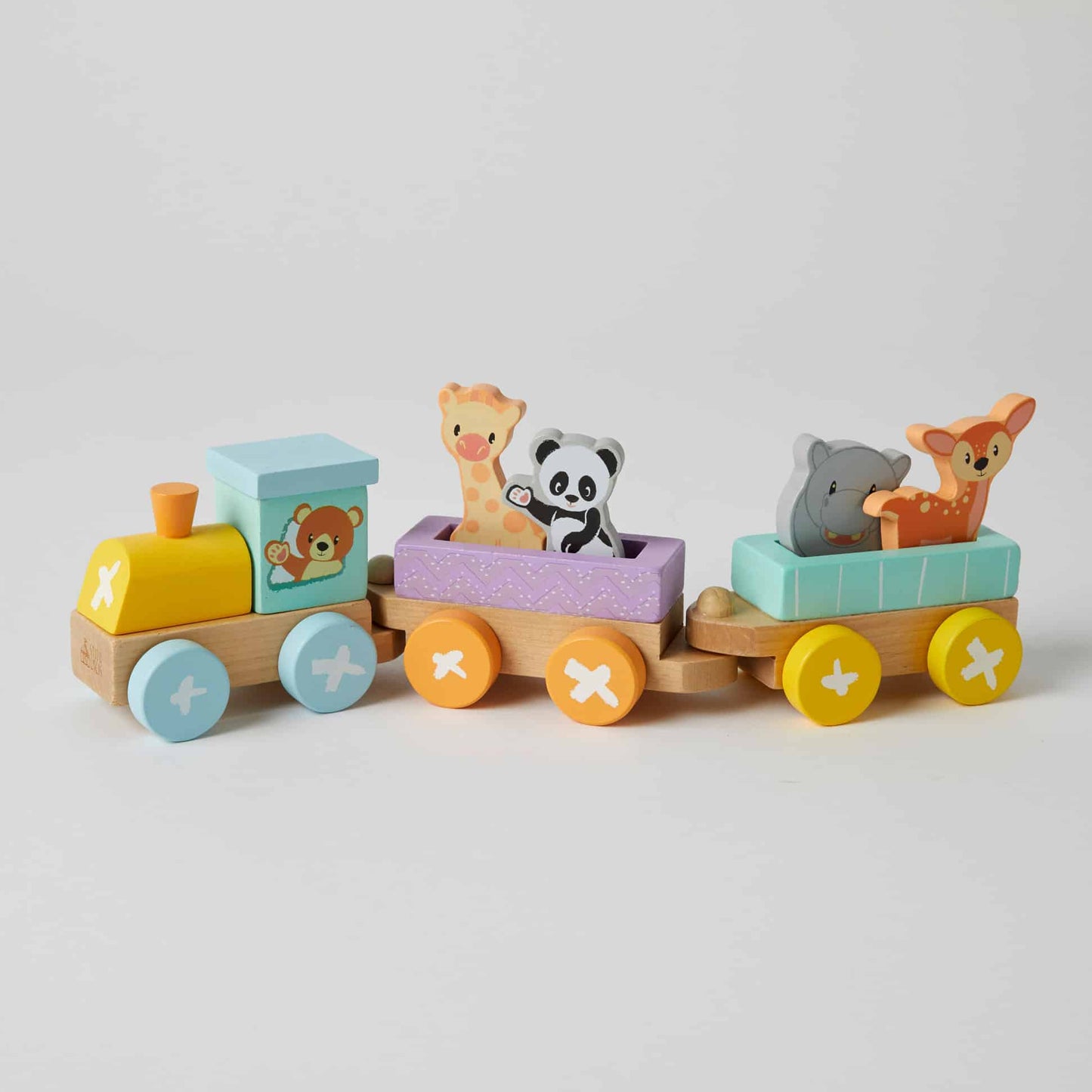 Wooden Animal Train Set