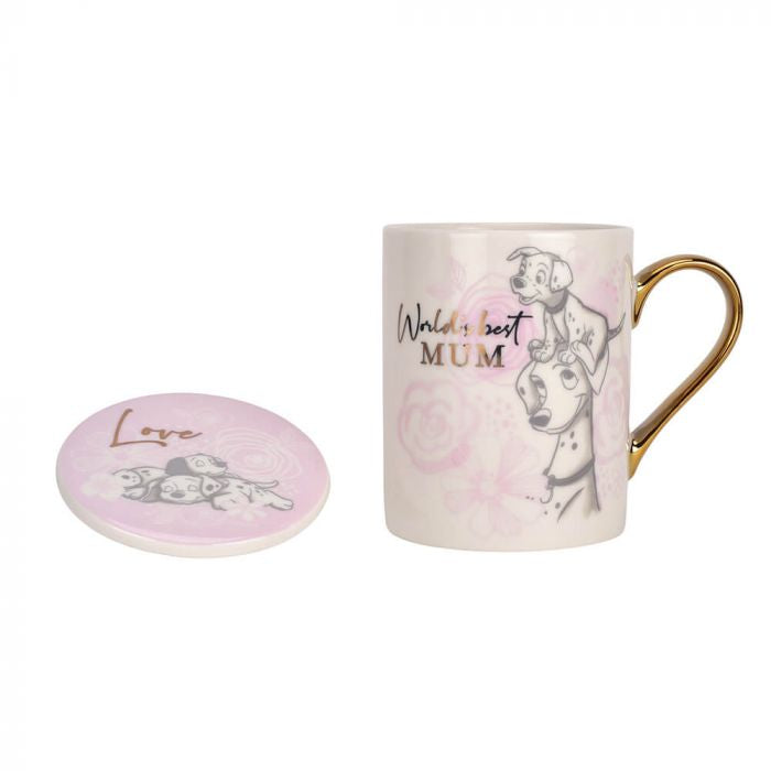 Disney 101 Dalmations - World's Best Mum Mug & Coaster Set