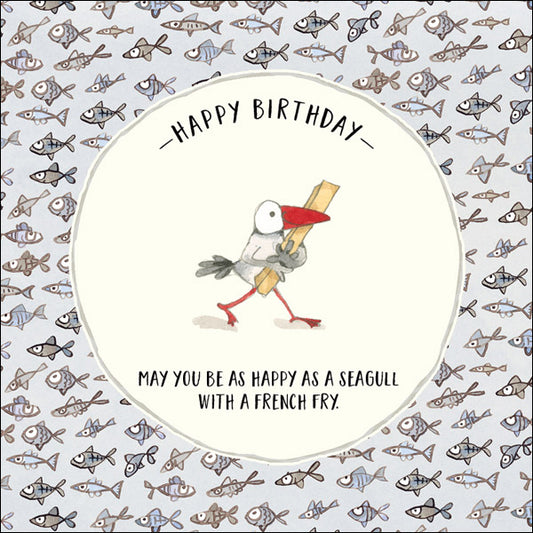 Twigseeds Card - Birthday Seagull with a French Fry