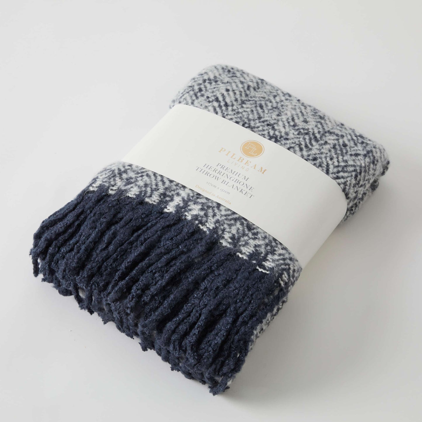 Herringbone Throw - Navy
