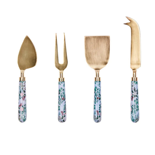 Tranquil Garden - Brass Cheese Knife Set of 4