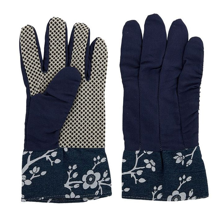 Blossy Blue Canvas Gardening Gloves