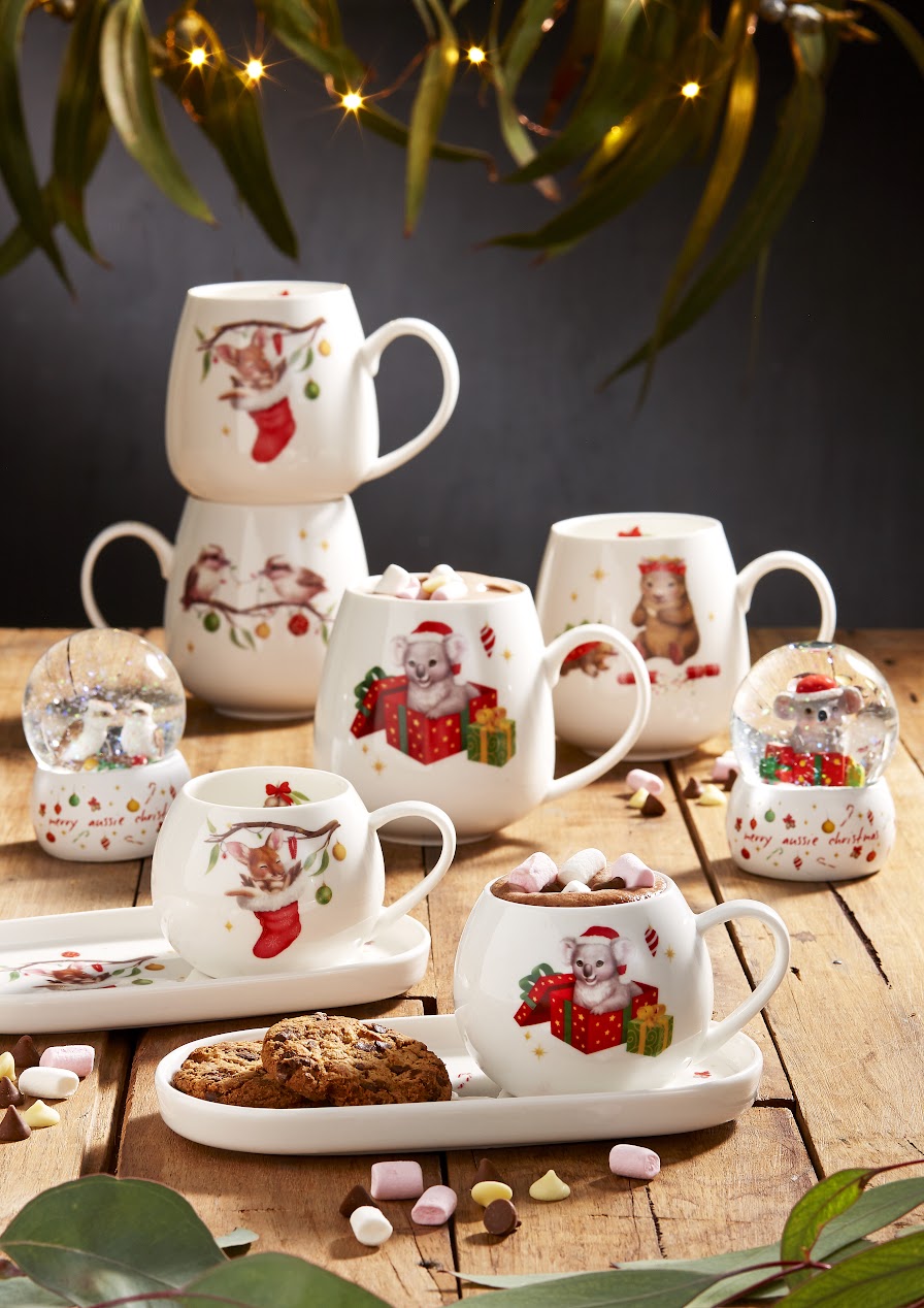 Little Aussie Christmas - Kangaroo Mini Hug Mug & Plate Set