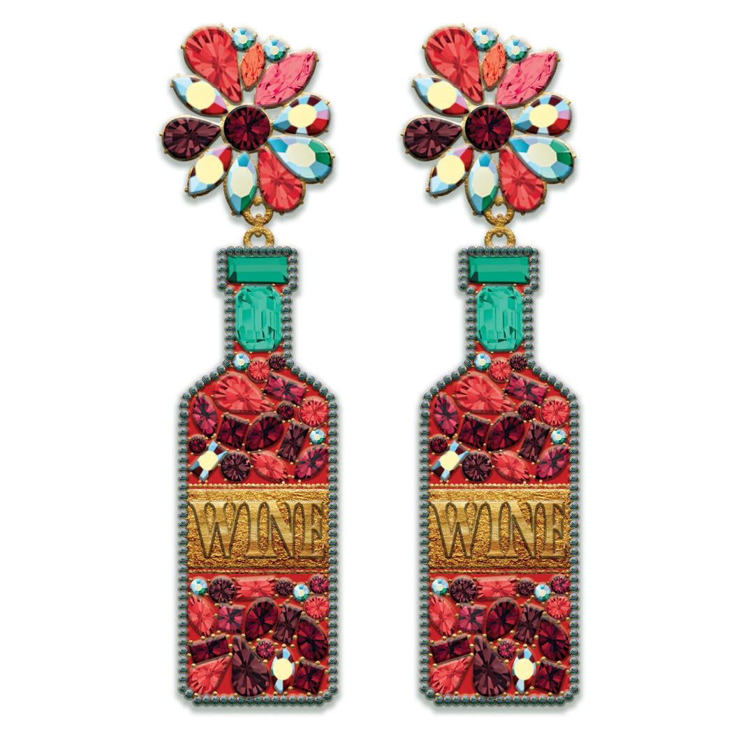 Fashion Earrings: Let's Make Pour Decisions - Red Wine Bottles