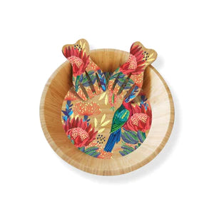 Bamboo Salad Bowl and Salad Forks - Crimson King