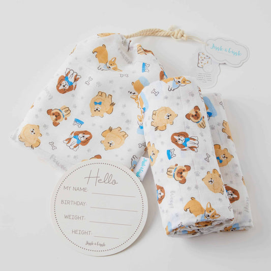 Muslin Wrap & Arrival Card - Pawsome