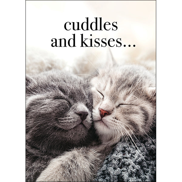 Animal Affirmations Card - Cuddles and Kisses (Cats)