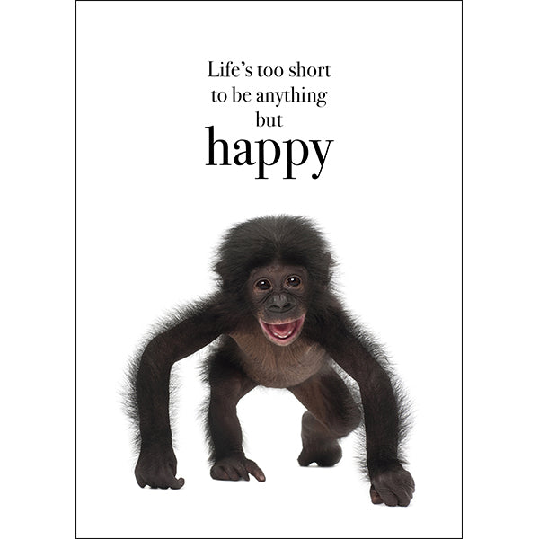 Animal Affirmations Card - Life’s Too Short (Monkey)